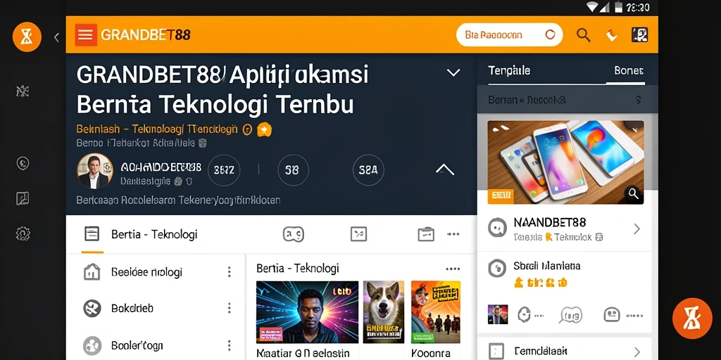 Antarmuka pengguna aplikasi GRANDBET88 yang modern dan responsif.