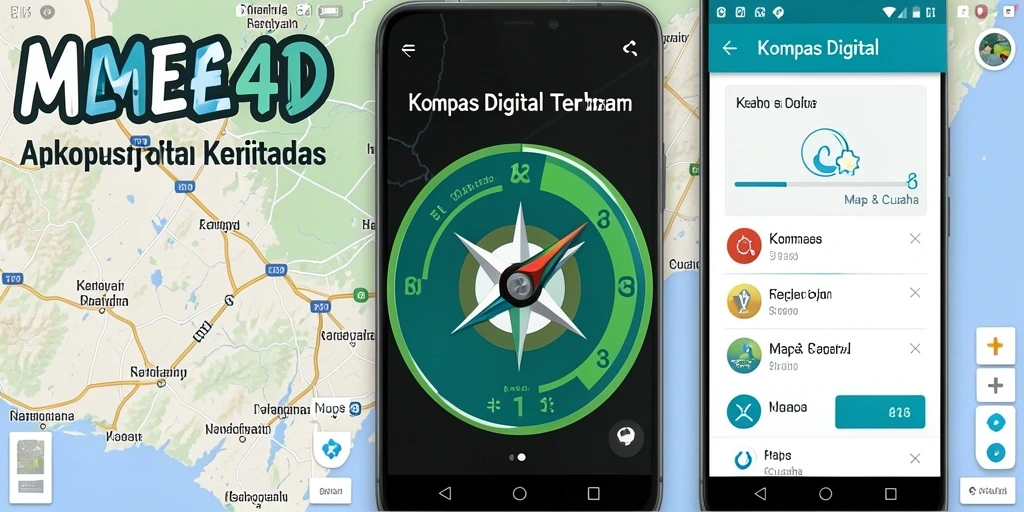 Screenshot antarmuka kompas digital MEME4D yang mudah digunakan.