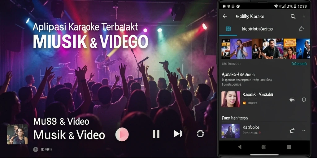 Antarmuka aplikasi RR89 menampilkan pilihan lagu karaoke yang mudah diakses.