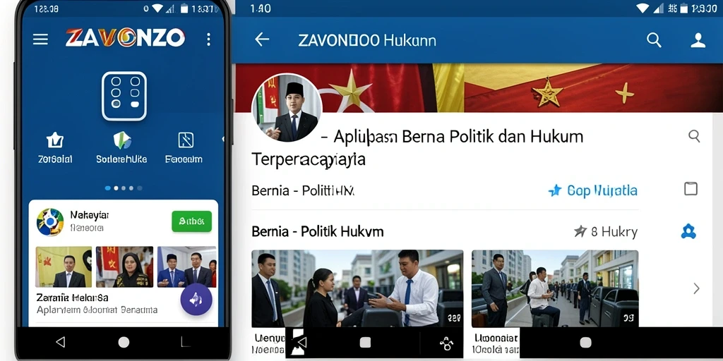 Antarmuka ZAVONZO yang modern dan mudah digunakan untuk akses berita politik.