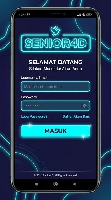 Tampilan halaman login senior4d